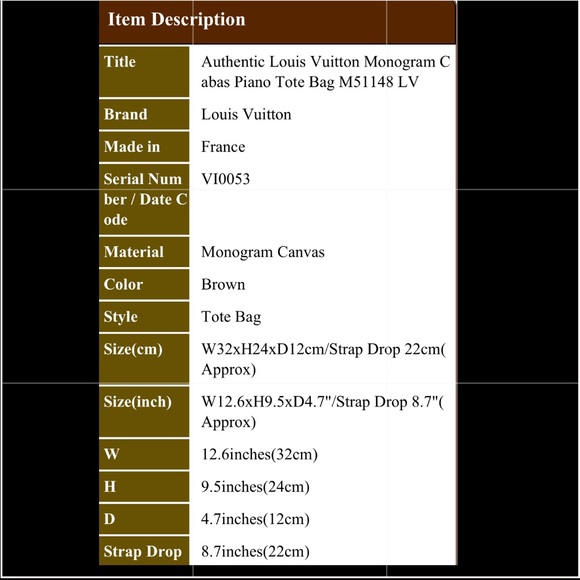 Authentic Luis Vuitton monogram canvas Cabas Piano tote bag super cute - Picture 14 of 14